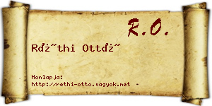 Réthi Ottó névjegykártya